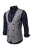 Load image into Gallery viewer, Black Double Breasted Men Vest with Shirt Accessories Set