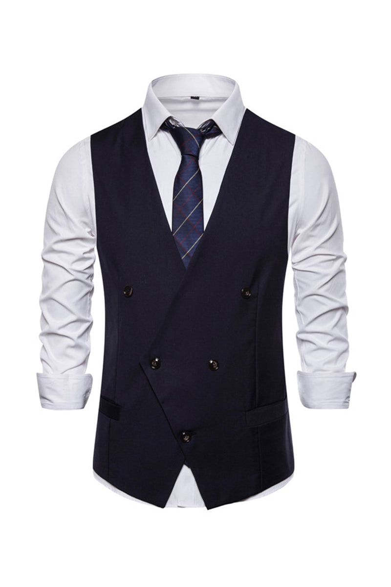 Load image into Gallery viewer, Double Breasted Men&#39;s Big V Neck Suit Vest