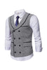 Load image into Gallery viewer, Shawl Neck Trim Double Breasted Coffee Men&#39;s Suit Vest