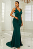 Load image into Gallery viewer, Dark Green V-Neck Mermaid Prom Dress