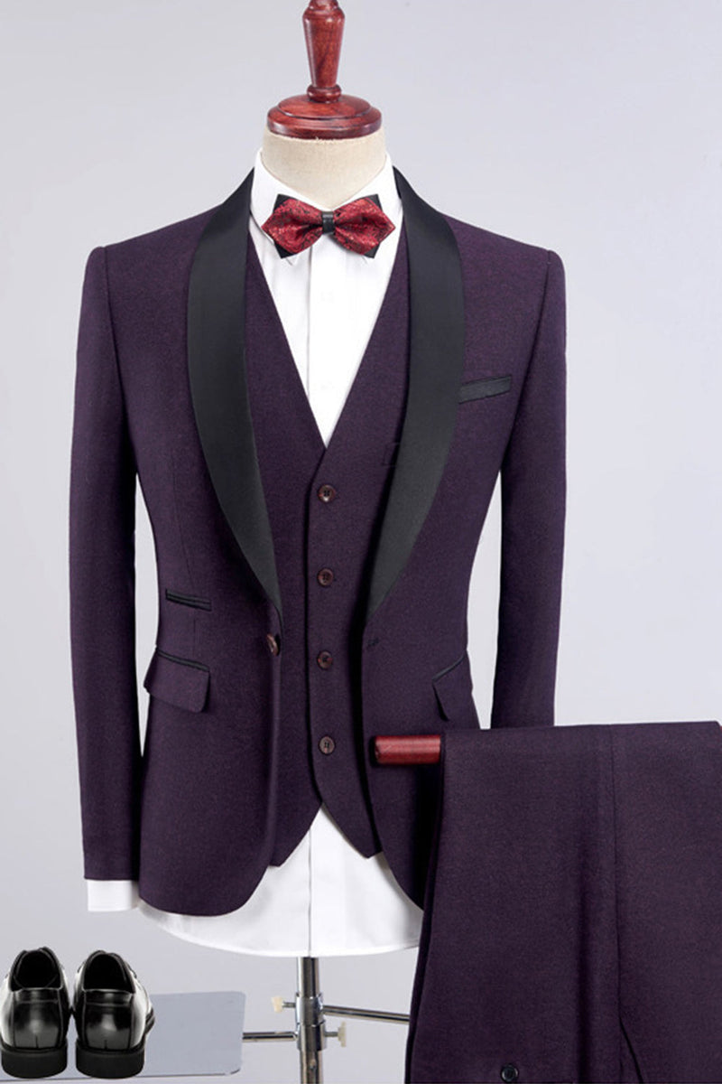 Load image into Gallery viewer, Purple 3-Pieces Men Suits