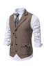 Load image into Gallery viewer, Single Breasted Lapel Navy Men&#39;s Suit Vest