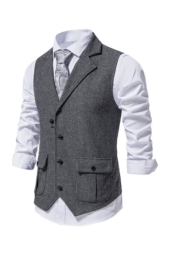 Single Breasted Lapel Navy Men's Suit Vest