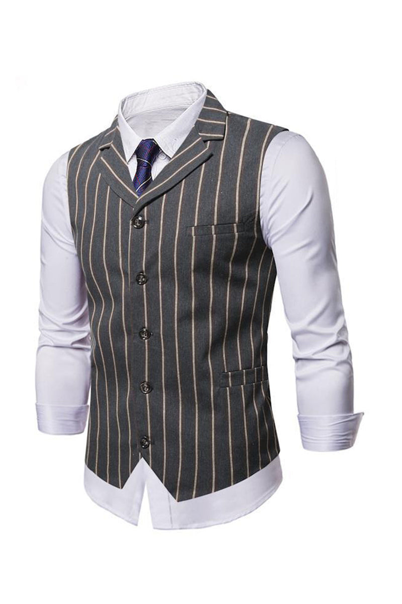 Load image into Gallery viewer, Single Breasted Notched Lapel Slim Fit Men&#39;s Vest