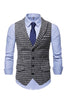 Load image into Gallery viewer, Check Single Breasted Peak Lapel Men&#39;s Suit Vest