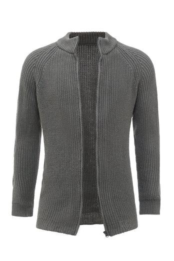 Grey Full-Zip Men's Sweater