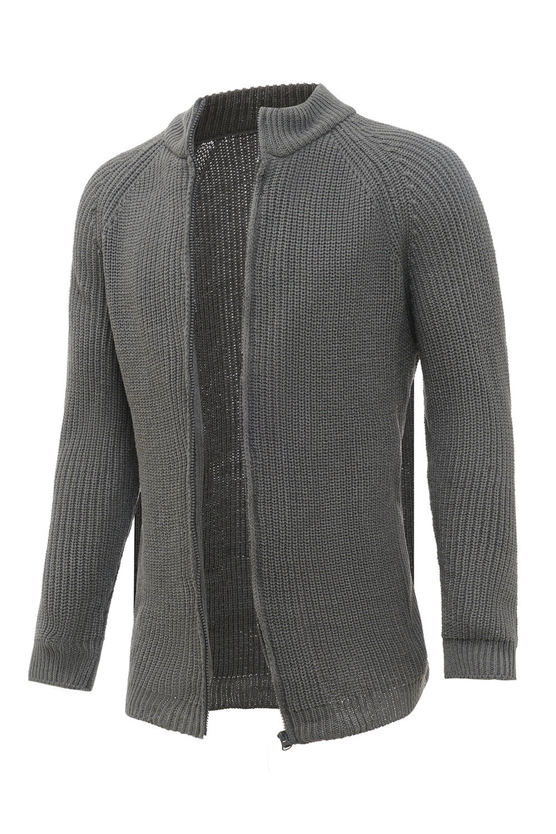Load image into Gallery viewer, Grey Full-Zip Men&#39;s Sweater