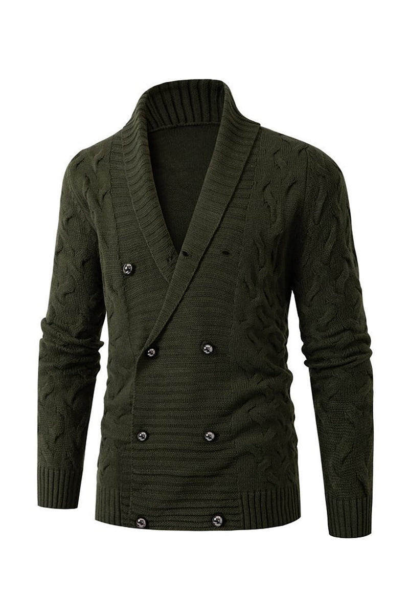 Load image into Gallery viewer, Grey Mens Casual Stand Collar Cardigan