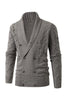 Load image into Gallery viewer, Grey Mens Casual Stand Collar Cardigan