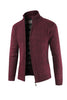 Load image into Gallery viewer, Burgundy Men&#39;s Casual Stand Collar Cardigan Zipper Cable Knitted Sweater