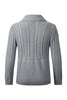 Load image into Gallery viewer, Grey Men&#39;s Casual Shawl Lapel Cardigan Button Down Cable Knitted Sweater