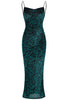 Load image into Gallery viewer, Dark Green Velvet Backless Prom Dress