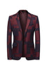 Load image into Gallery viewer, Blue Patchwork Slim Fit Notched Lapel Men&#39;s Blazer
