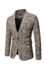 Load image into Gallery viewer, Slim Fit Light Brown Printed One Button Men&#39;s Blazer