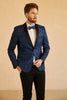 Load image into Gallery viewer, White Shawl Lapel Jacquard One Button Men&#39;s Prom Blazer