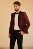 Load image into Gallery viewer, Red Shawl Lapel Jacquard One Button Men&#39;s Prom Blazer