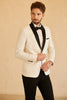 Load image into Gallery viewer, Red Shawl Lapel Jacquard One Button Men&#39;s Prom Blazer