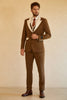 Load image into Gallery viewer, Peak Lapel Single Button Brown Men&#39;s Wedding Suits