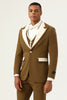 Load image into Gallery viewer, Brown Peak Lapel Single Button Men&#39;s Prom Suits