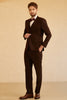 Load image into Gallery viewer, Notched Lapel Two Button Dark Brown 3 Piece Suit Wedding