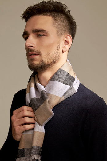 Green Plaid Cashmere Soft Men's Scarf