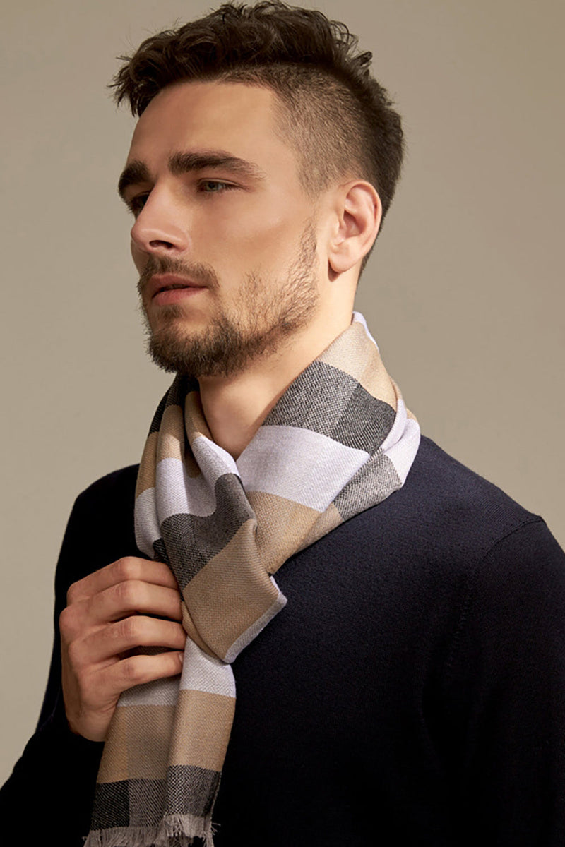 Load image into Gallery viewer, Green Plaid Cashmere Soft Men&#39;s Scarf