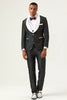 Load image into Gallery viewer, Navy Polka Dots Shawl Lapel 3 Piece Men&#39;s Prom Suits