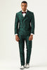 Load image into Gallery viewer, Green Jacquard Double Breasted 2 Piece Men&#39;s Suits