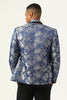 Load image into Gallery viewer, Blue Jacquard Shawl Lapel Men&#39;s Prom Jacket