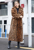 Load image into Gallery viewer, Brown Leopard Notched Lapel Faux Fur Shearling Coat
