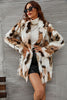 Load image into Gallery viewer, White and Brown Shawl Lapel Midi Faux Fur Shearling Coat
