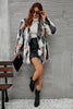 Load image into Gallery viewer, White and Pink Shawl Lapel Midi Faux Fur Shearling Coat