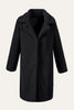 Load image into Gallery viewer, Black Notched Lapel Long Faux Fur Shearling Coat