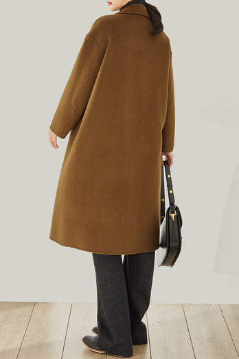 Double Breasted Caramel Wool Coat