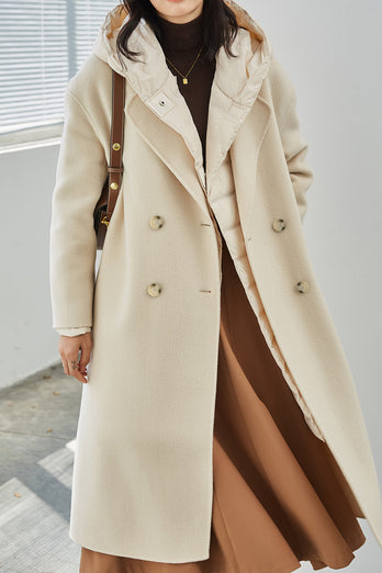 Double Breasted Caramel Wool Coat