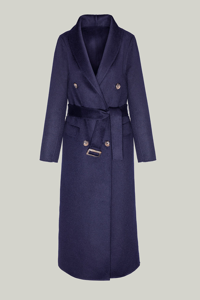 Load image into Gallery viewer, Camel Lapel Neck Buttons Belted Wool Coat