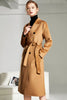 Load image into Gallery viewer, Camel Wool Double Breasted Notched Lapel Long Coat with Belt