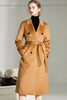 Load image into Gallery viewer, Camel Wool Double Breasted Notched Lapel Long Coat with Belt