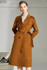 Load image into Gallery viewer, Camel Wool Double Breasted Notched Lapel Long Coat with Belt