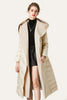 Load image into Gallery viewer, Ivory Button Quilted Puffer Jacket with Faux Fur Hood