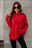 Load image into Gallery viewer, Red Knitted Turtleneck Sweater