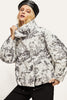 Load image into Gallery viewer, Stand-Up Collar Ink painting Warm White Duck Down Jacket