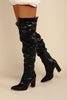 Load image into Gallery viewer, Black Chunky High-Heeled High Boots