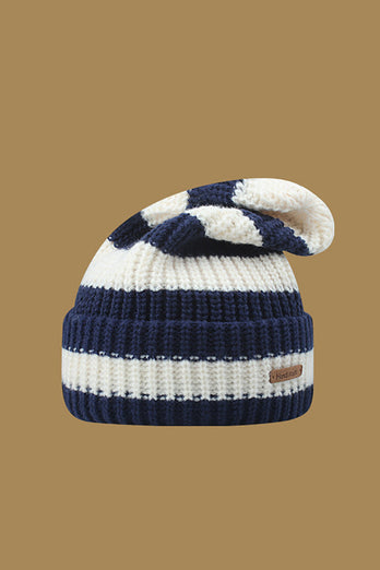 Black Knitted Striped Hat
