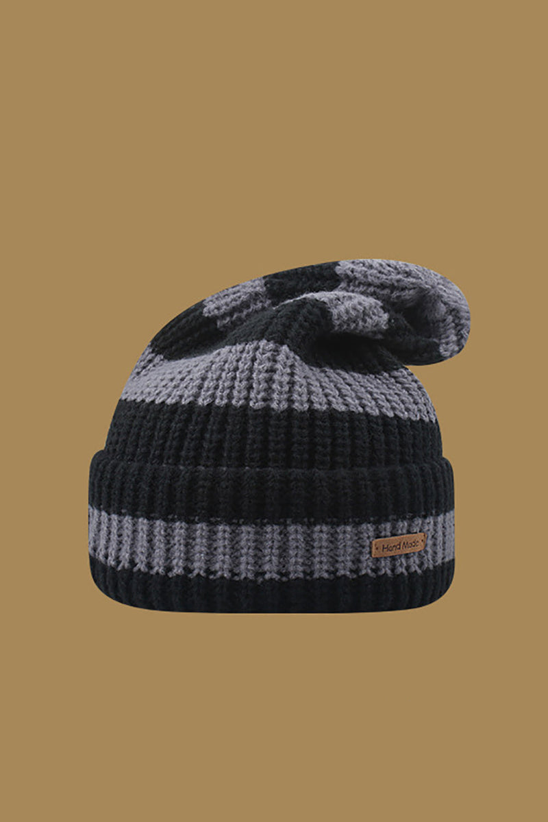 Load image into Gallery viewer, Black Knitted Striped Hat