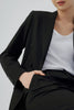 Load image into Gallery viewer, Black Double Breasted Peak Lapel Women Party Blazer