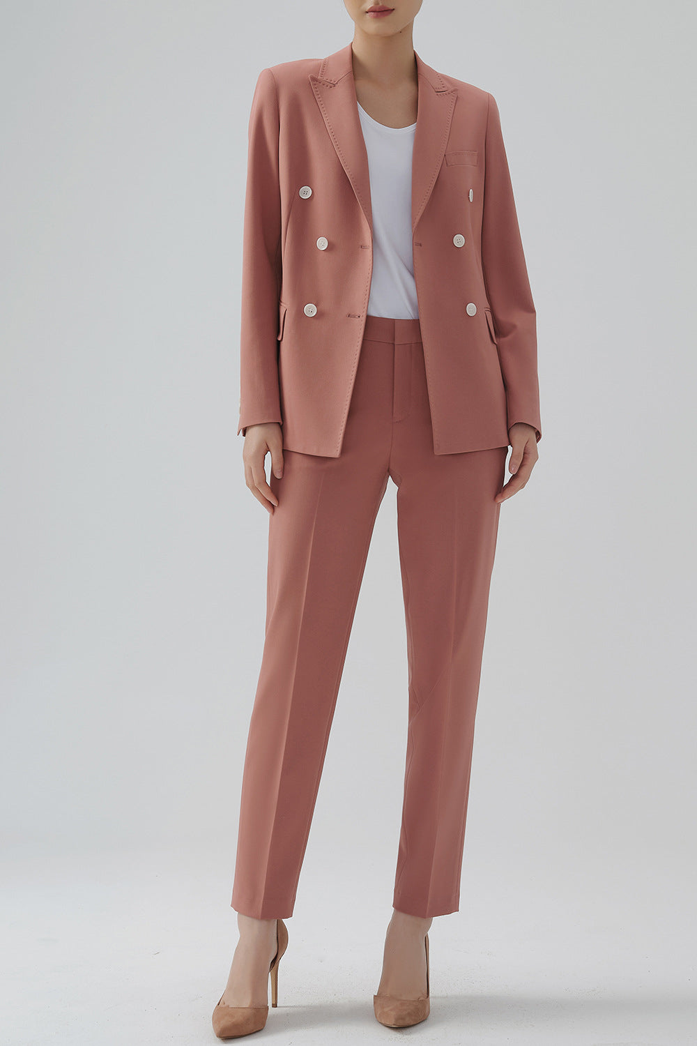 Black Double Breasted Peak Lapel Women Party Blazer