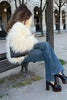 Load image into Gallery viewer, White Open Front Shearling Faux Fur Coat