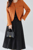 Load image into Gallery viewer, Orange Tweed Shawl Lapel Button Cropped Women Coat
