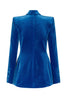 Load image into Gallery viewer, Blue Peak Lapel Velvet Party Women Blazer